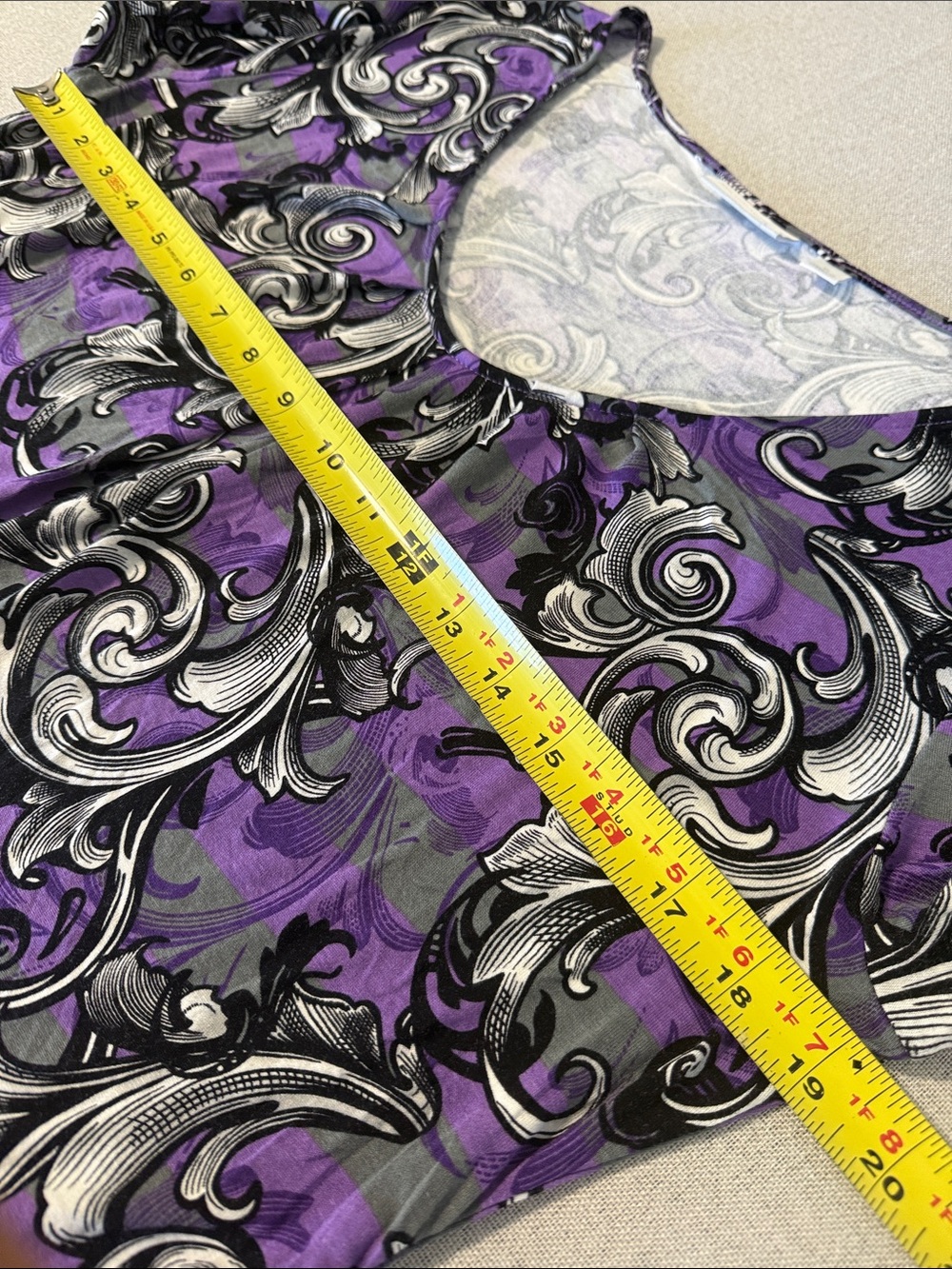 New York & Company Purple Swirl Print Women's Top SZXL - Picture 9 of 15